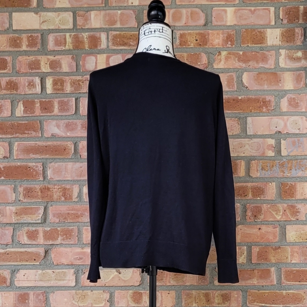 Amazon Essentials Women's Black Cardigan Sweater V-neck- Size XL - Picture 3 of 11